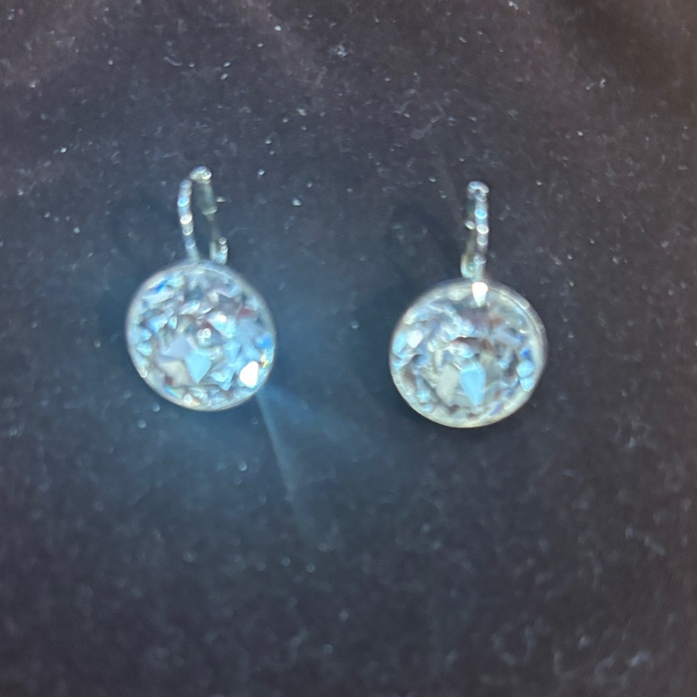 Swarovski Silver Crystal Drop Earrings